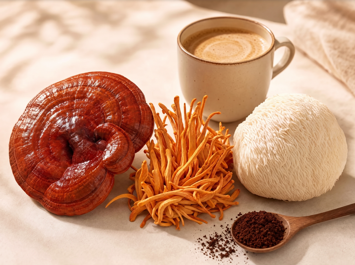 Three mushrooms, made to support the liver.